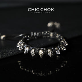 [CHICCHOK] Skeleton Themed Adjustable Bracelet - Edgy Style with a Twist of Macabre