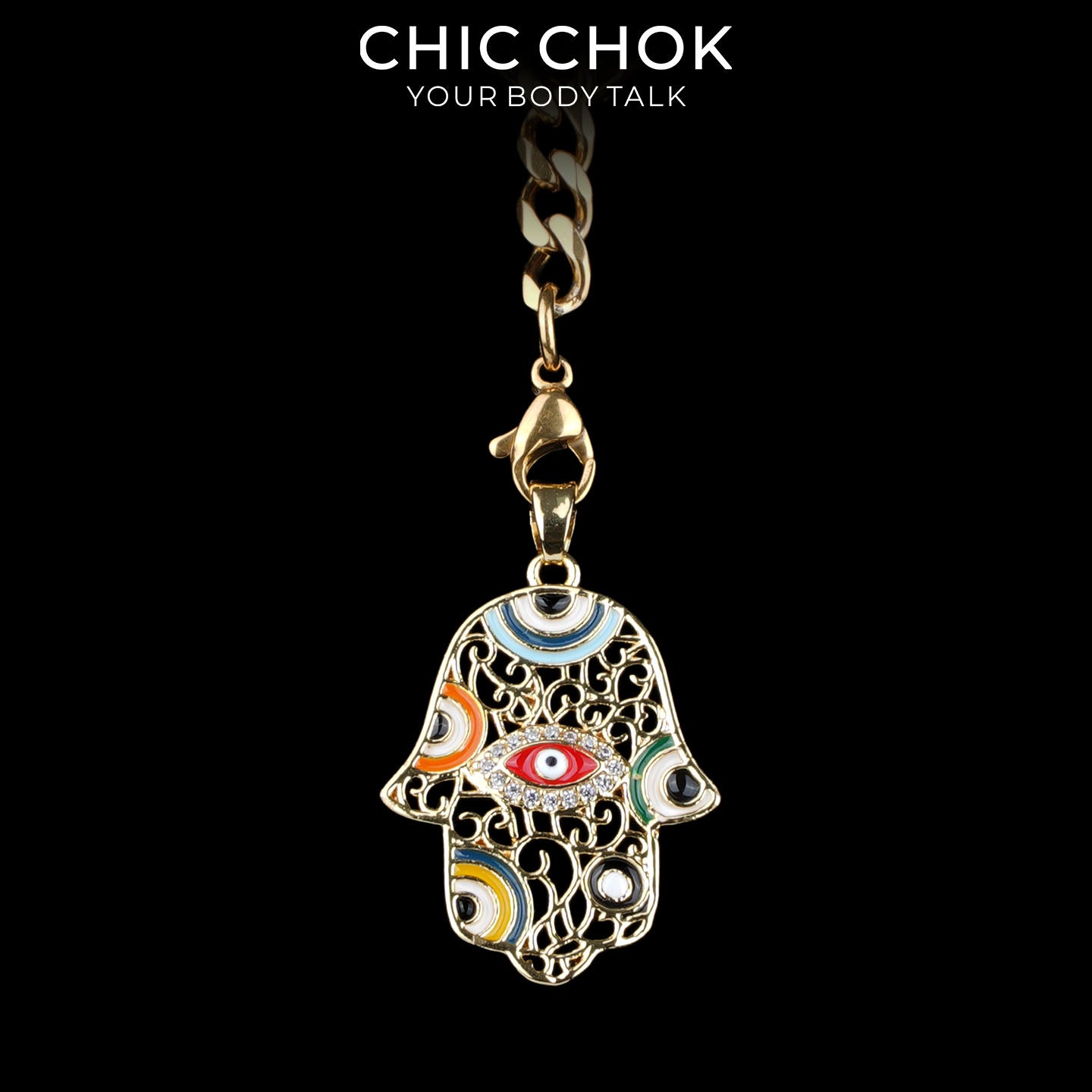 Kalung Y-Lariat Bintang Emas CHICCHOK | Rantai Kuba Baja Tahan Karat Berlapis Emas 18K | Perhiasan Coquette Liontin Hati Emas Hancur Bertekstur Antik