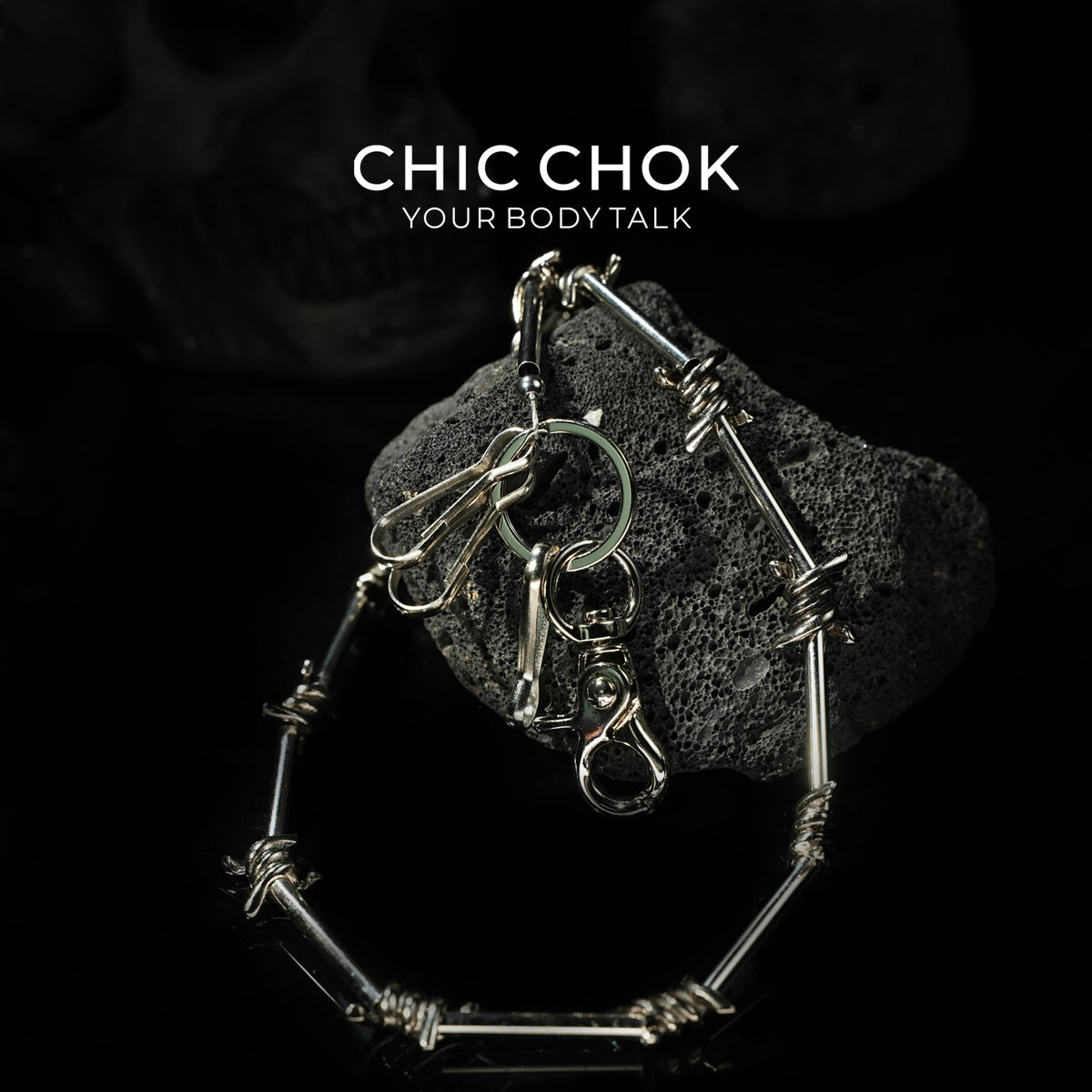 CHICCHOK [Steel Thorns] Heavy Metal Punk Pants Chain