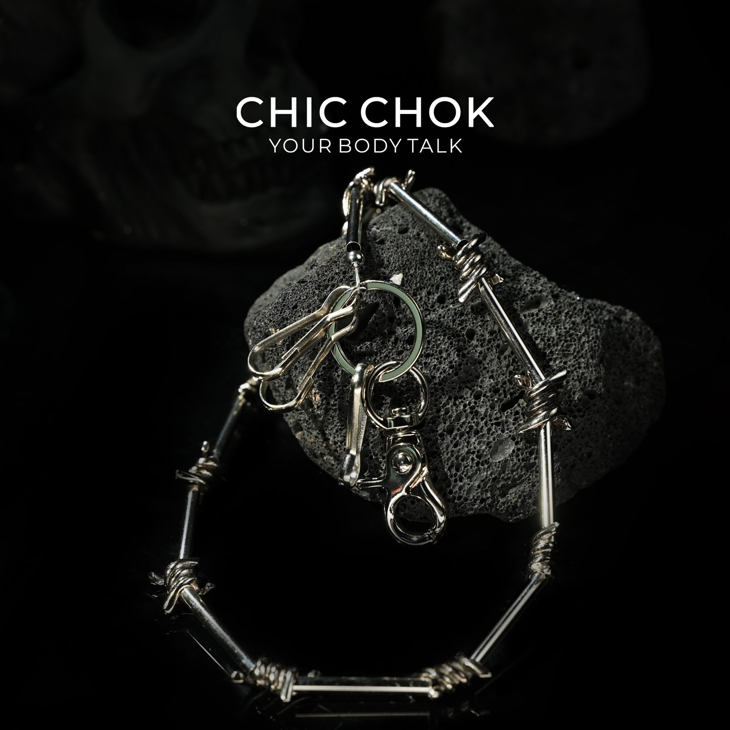 CHICCHOK [Steel Thorns] Heavy Metal Punk Pants Chain