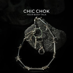 CHICCHOK [Steel Thorns] Heavy Metal Punk Pants Chain