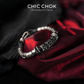 CHICCHOK Steel Mech Woven Bracelet | Industrial Gothic Braided Wristband | Mechanical Alloy Cord Jewelry