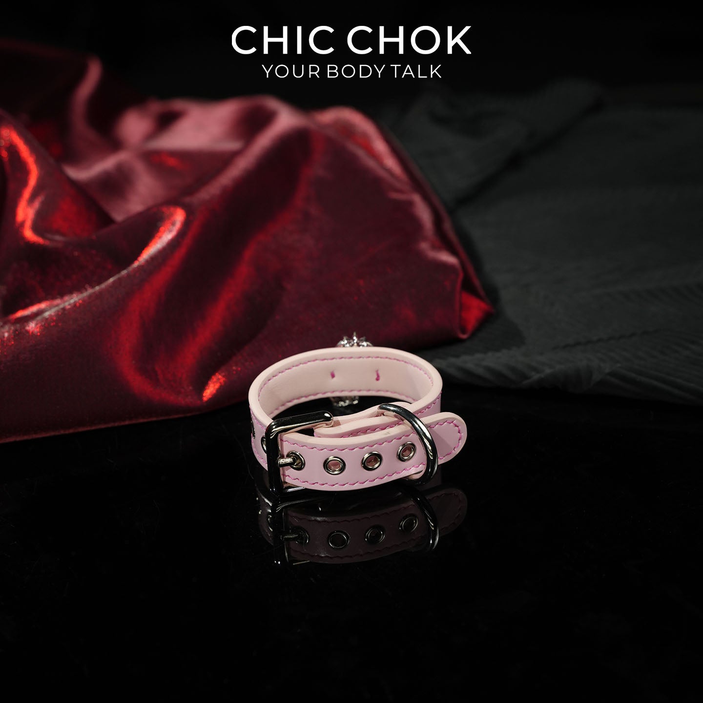 CHICCHOK Luxury Baroque Pink Crystal Leather Bracelet | Gothic Coquette Bowknot Gemstone Cuff | Jirakei Balletcore Rhinestone Harness Wristband
