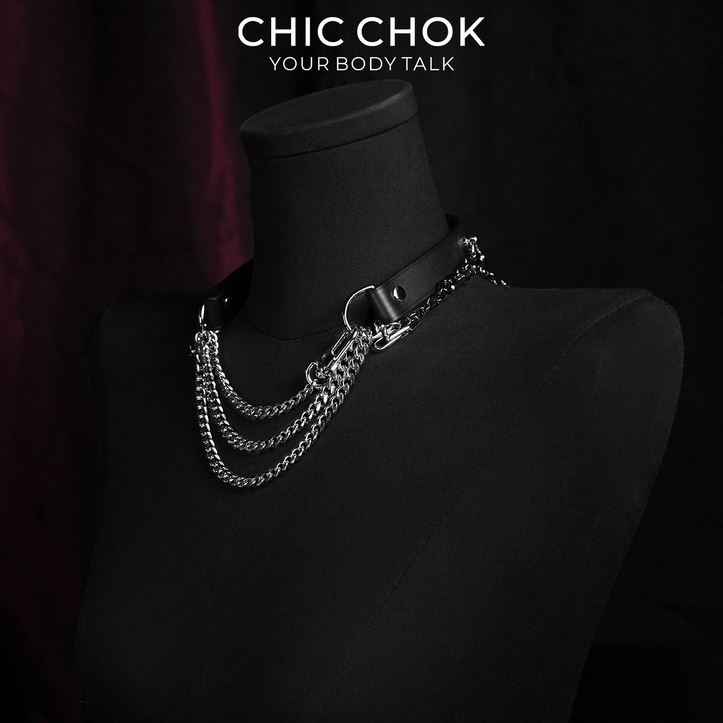 CHICCHOK Gothic Stigmata Choker | Top-Grain Genuine Leather Hollow Flame Pendant Necklace | Cyber Wasteland Industrial Collar