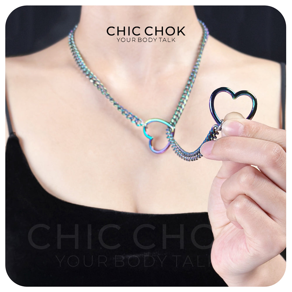 CHICCHOK [MeowChain] Heart O-ring Cuban chain necklace