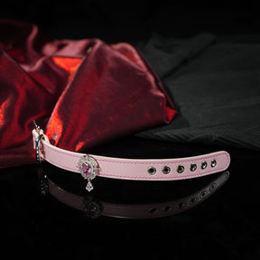 CHICCHOK Luxury Baroque Pink Crystal Leather Bracelet | Gothic Coquette Bowknot Gemstone Cuff | Jirakei Balletcore Rhinestone Harness Wristband