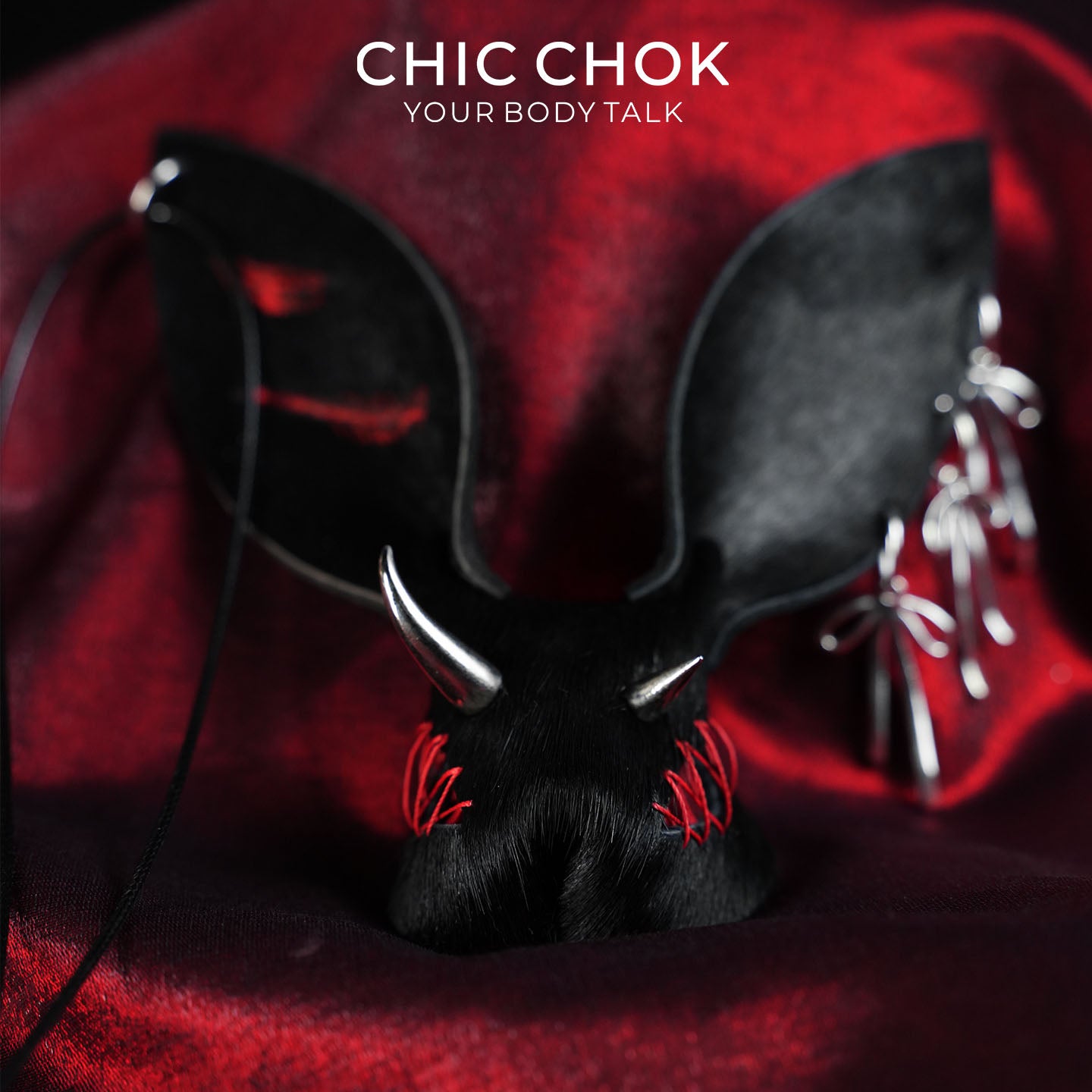 CHICCHOK Contract Bunny | Gothic Cross Leather Necklace | Punk Rock Bag Charm