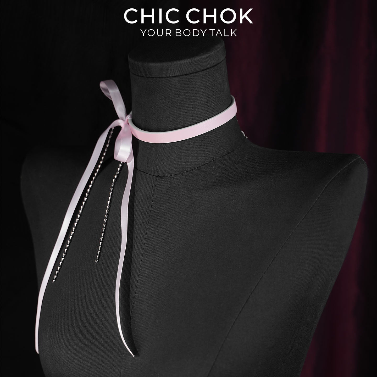 CHICCHOK Satin Shadow Genuine Leather Choker | Gothic Ribbon Bowknot Necklace | Balletcore Quiet Luxury Black Silk Tassel Collar Alternative Jewelry