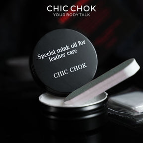 CHICCHOK Premium Mink Oil Leather Care Kit | All-in-One Professional Cleaning & Polishing Set for Gothic Body Jewelry