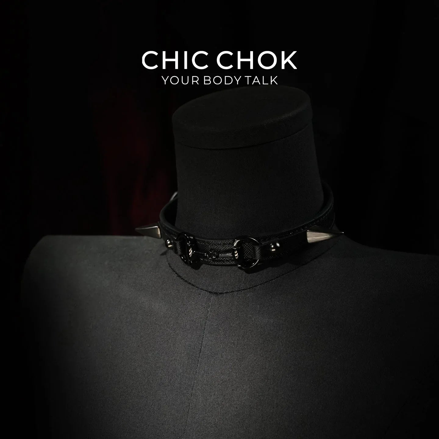 CHIC CHOK Spiked Ring Hardware Vegan Leather Choker – Edgy Goth Punk Industrial Statement Accessory - CHICCHOK - Choker