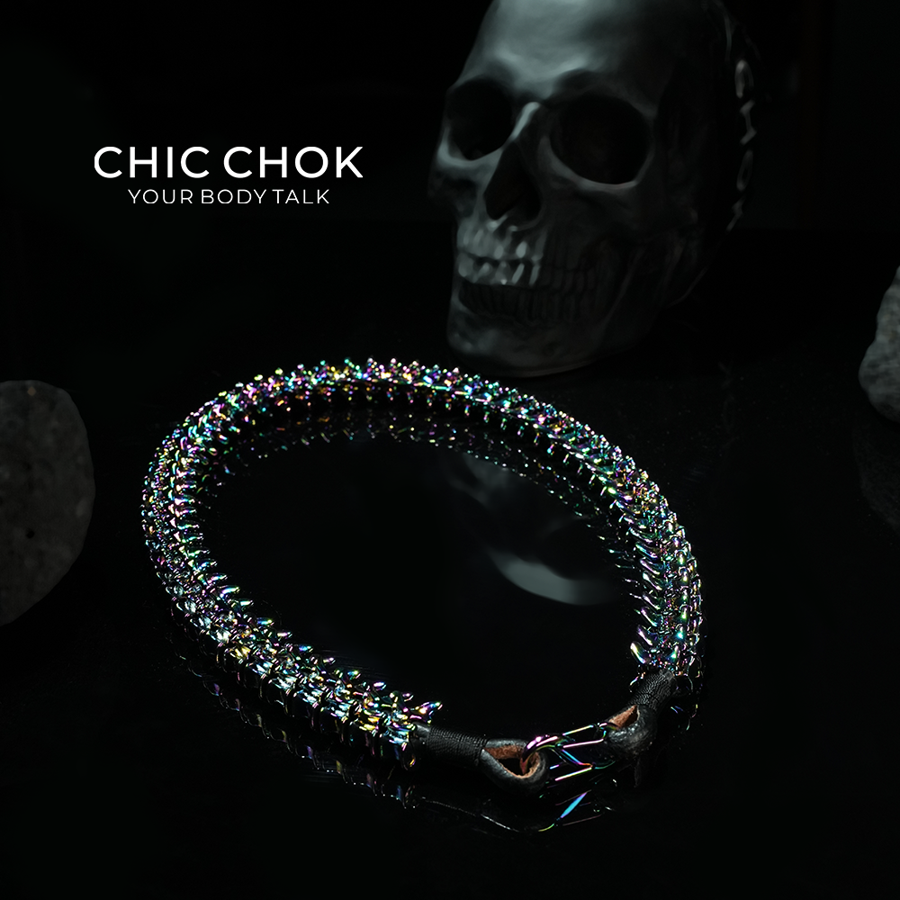 [CHICCHOK] Dragon Themed Choker - Bone Charm Elegance, A Fusion of Strength and Softness in a Choker Design Highlights(Dazzling Colors)