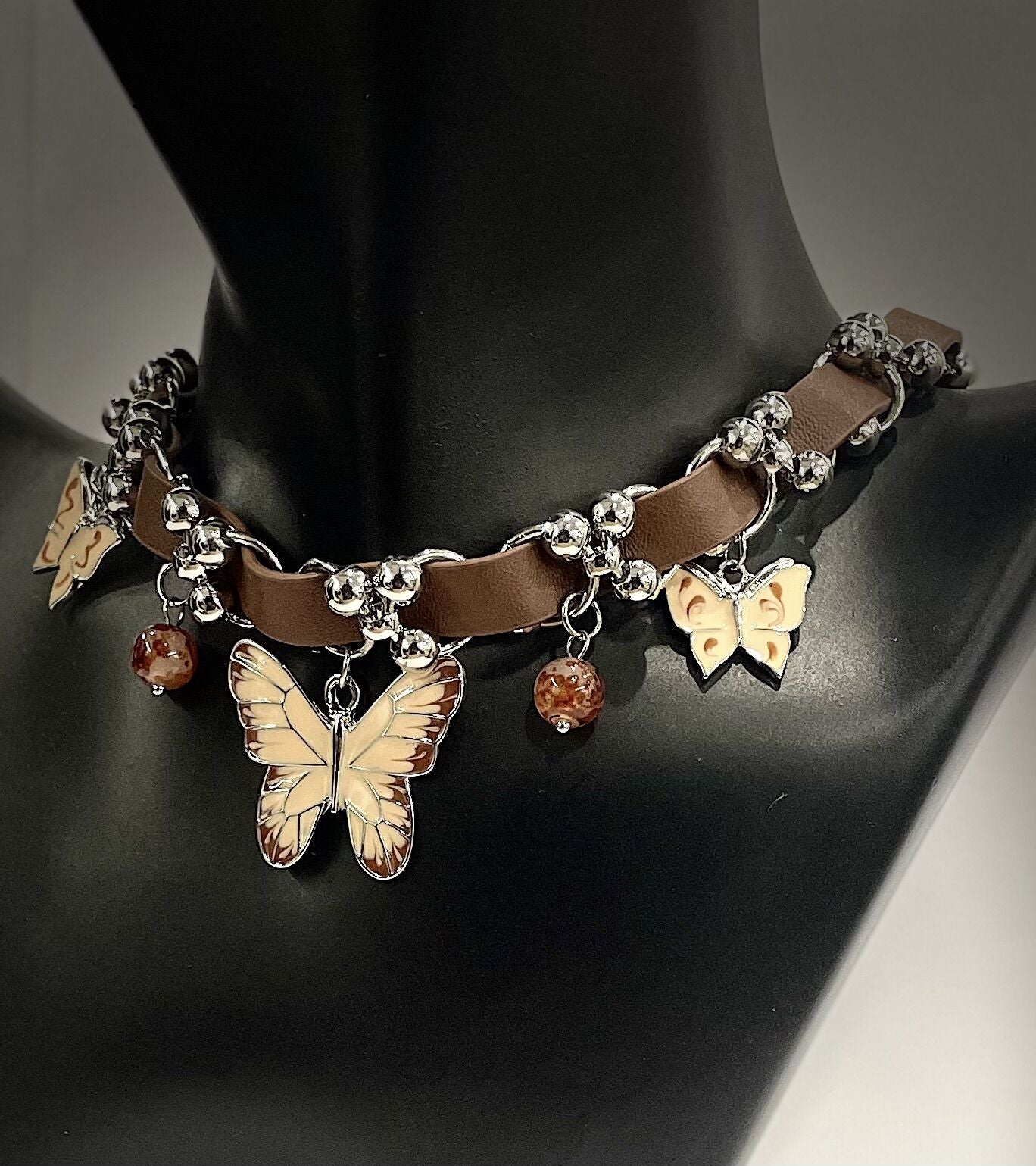 Fashion Fashion Necklace Butterfly Style Leather Necklace - Adjustable Necklace for daily wear