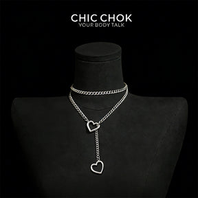 CHICCHOK [MeowChain] Heart O-ring Cuban chain necklace