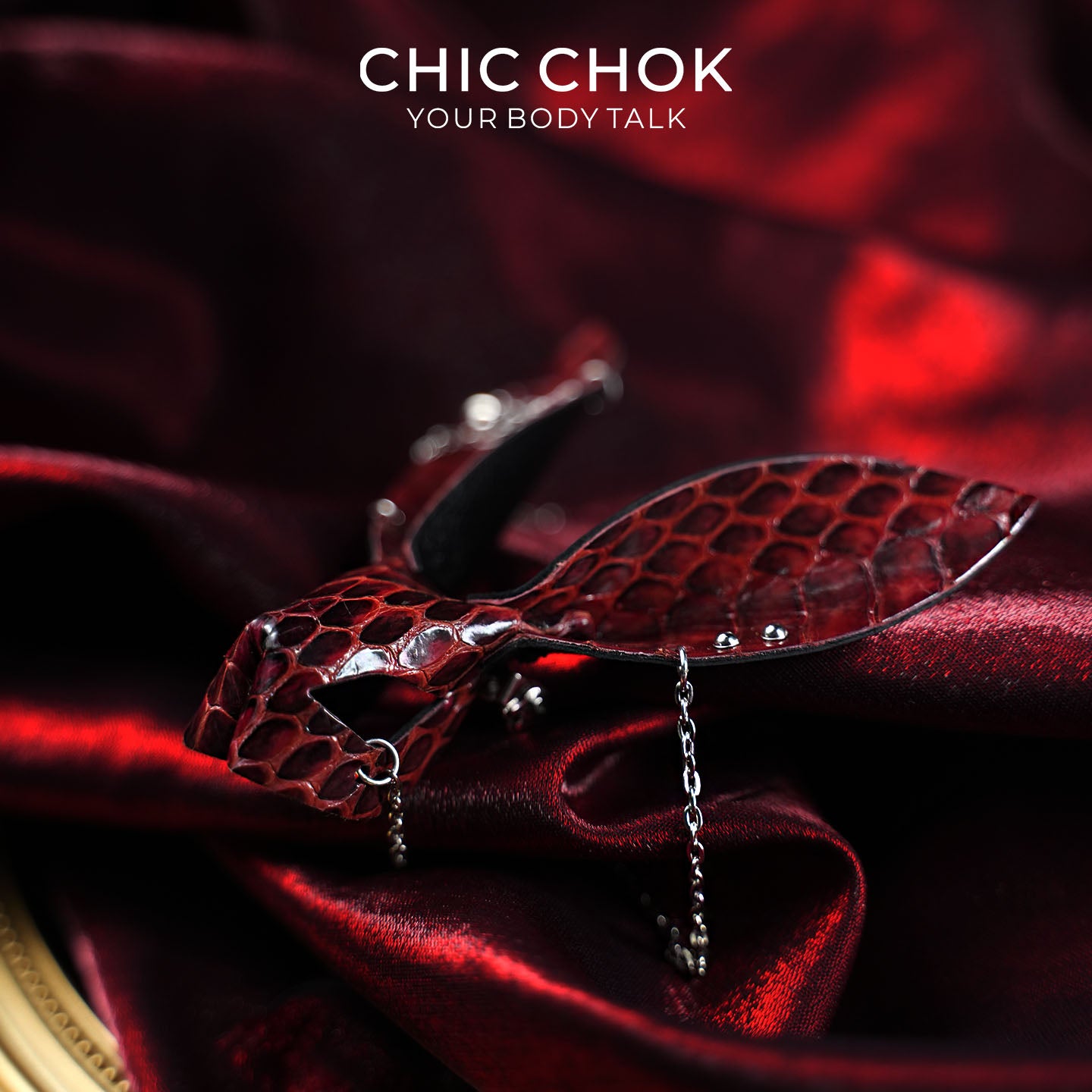 CHICCHOK Crimson Viper Rabbit | Genuine Burgundy Snakeskin Charm | Vampire Goth Bunny Pendant