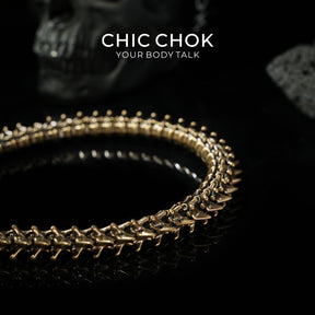 [CHICCHOK] Dragon Themed Choker - Bone Charm Elegance, A Fusion of Strength and Softness in a Choker Design Highlights(Bronze)