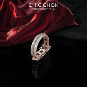 CHICCHOK Starfall Pink Corner Satin Bracelet | Gothic Glossy Pink Rhinestone Cuff | Coquette Y2K Pastel Goth Subversive Choker Wristband for Sensitive Skin