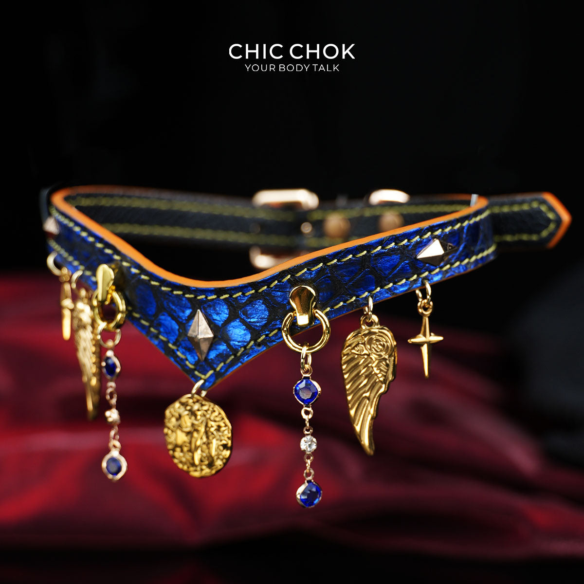 CHICCHOK Astral Sequence Zodiac Choker Collection | Custom Genuine Cowhide & Snakeskin Collar | 12 Astrology Tarot Heavy Metal Neckwear