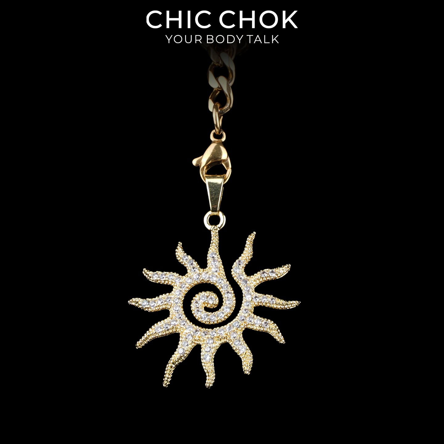 Kalung Y-Lariat Bintang Emas CHICCHOK | Rantai Kuba Baja Tahan Karat Berlapis Emas 18K | Perhiasan Coquette Liontin Hati Emas Hancur Bertekstur Antik