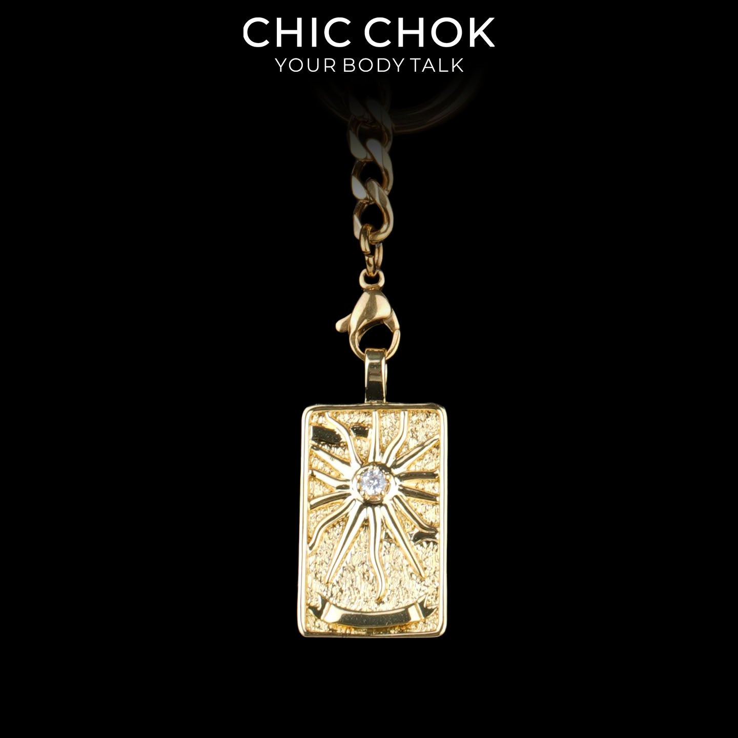 Kalung Y-Lariat Bintang Emas CHICCHOK | Rantai Kuba Baja Tahan Karat Berlapis Emas 18K | Perhiasan Coquette Liontin Hati Emas Hancur Bertekstur Antik