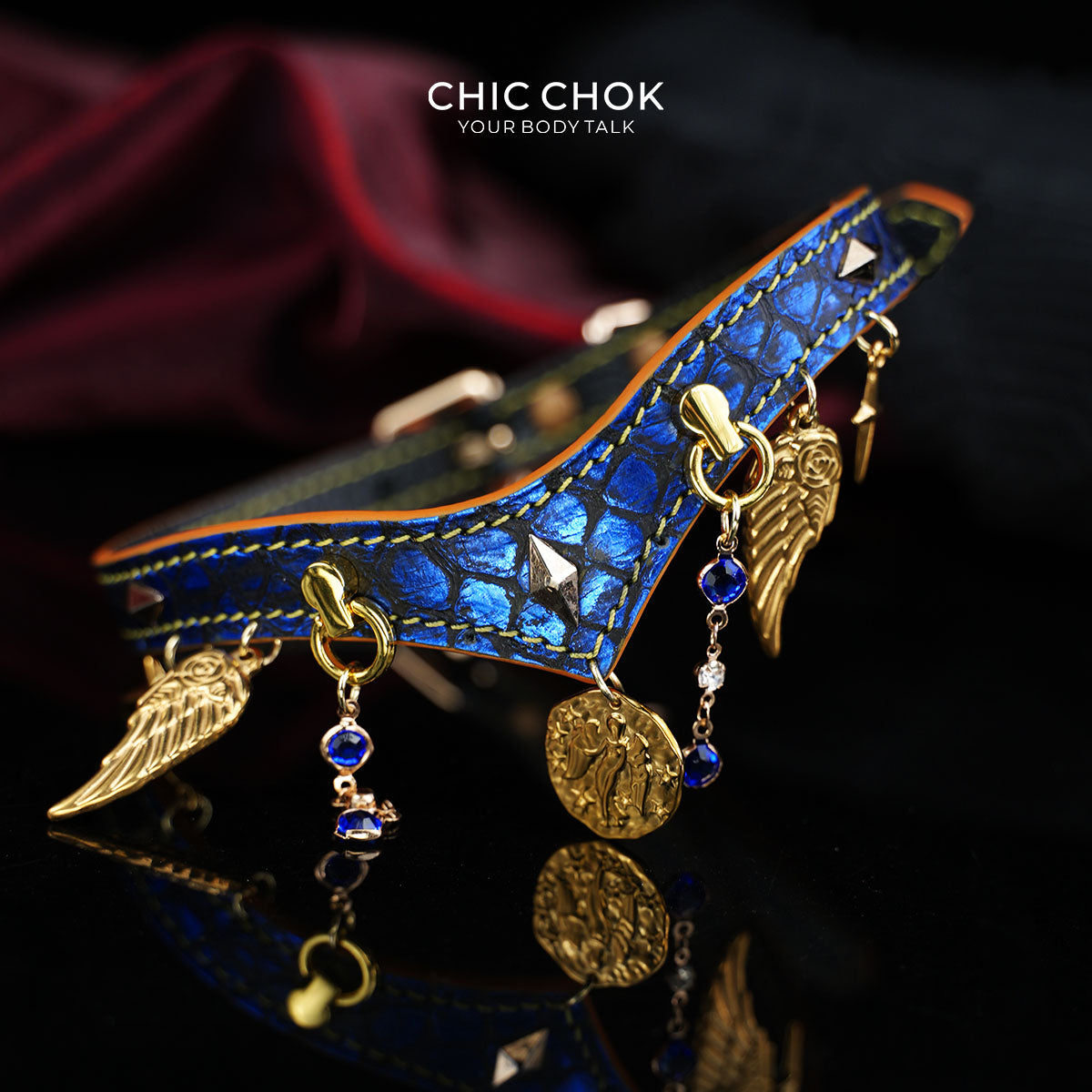 CHICCHOK Astral Sequence Zodiac Choker Collection | Custom Genuine Cowhide & Snakeskin Collar | 12 Astrology Tarot Heavy Metal Neckwear