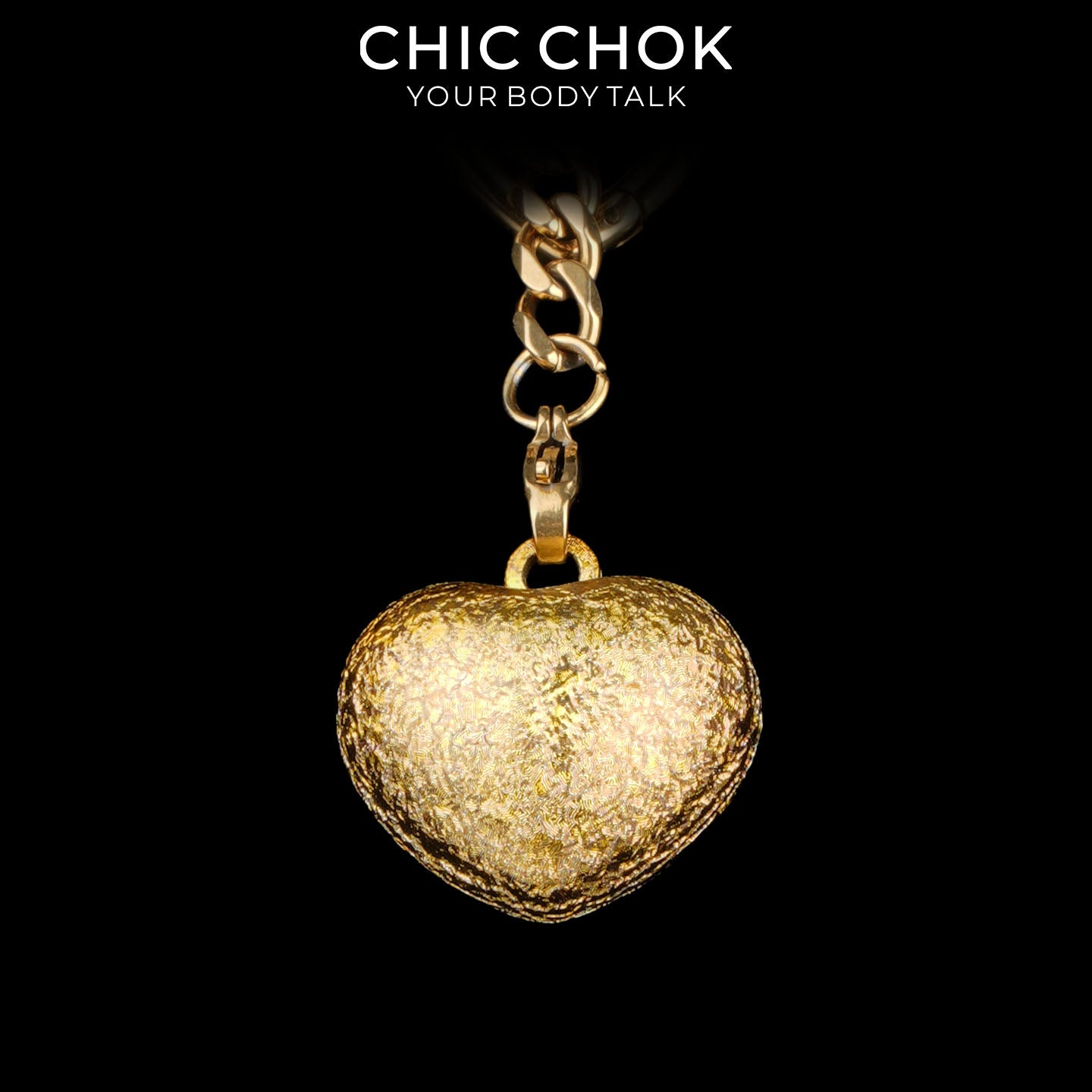 Kalung Y-Lariat Bintang Emas CHICCHOK | Rantai Kuba Baja Tahan Karat Berlapis Emas 18K | Perhiasan Coquette Liontin Hati Emas Hancur Bertekstur Antik