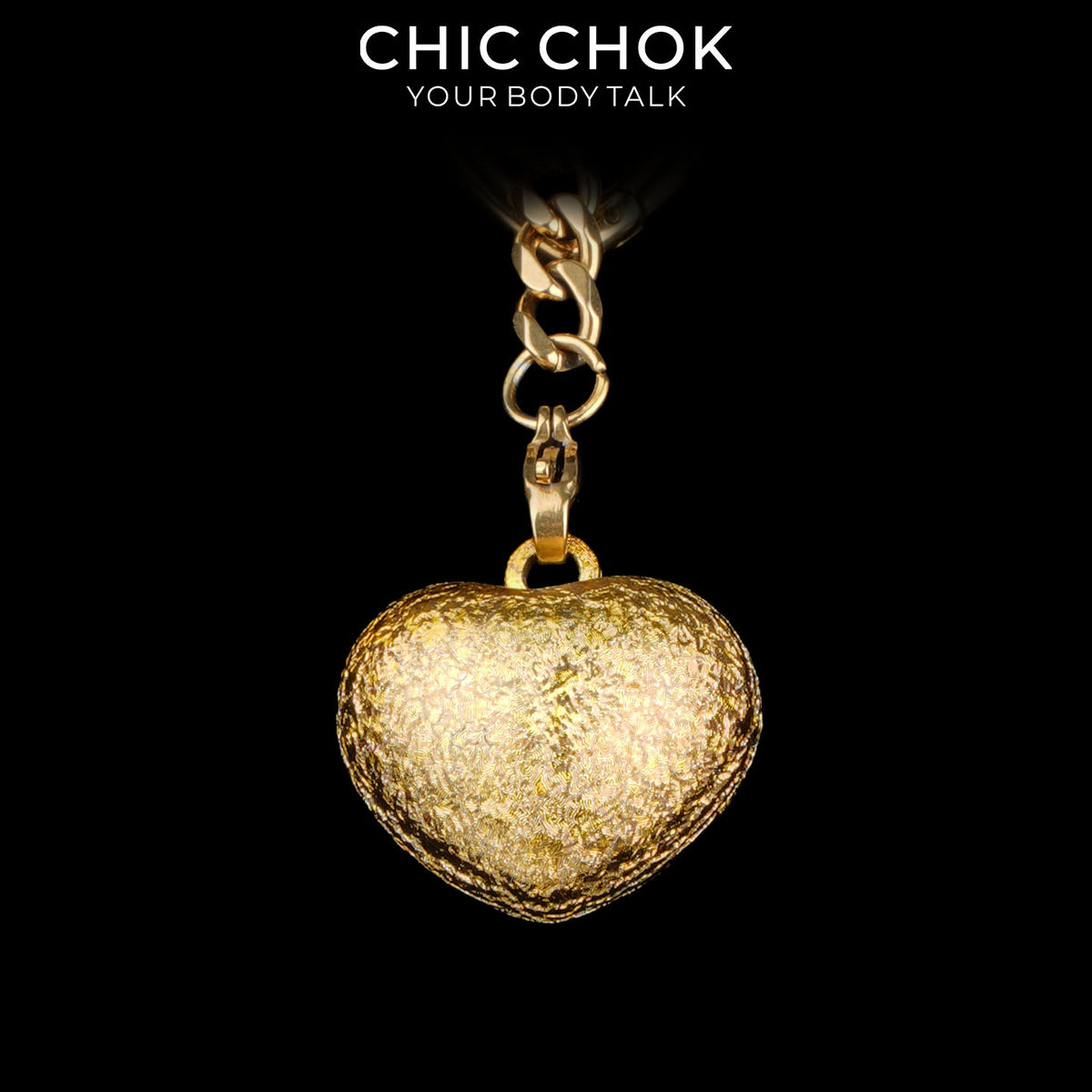 Kalung Y-Lariat Bintang Emas CHICCHOK | Rantai Kuba Baja Tahan Karat Berlapis Emas 18K | Perhiasan Coquette Liontin Hati Emas Hancur Bertekstur Antik