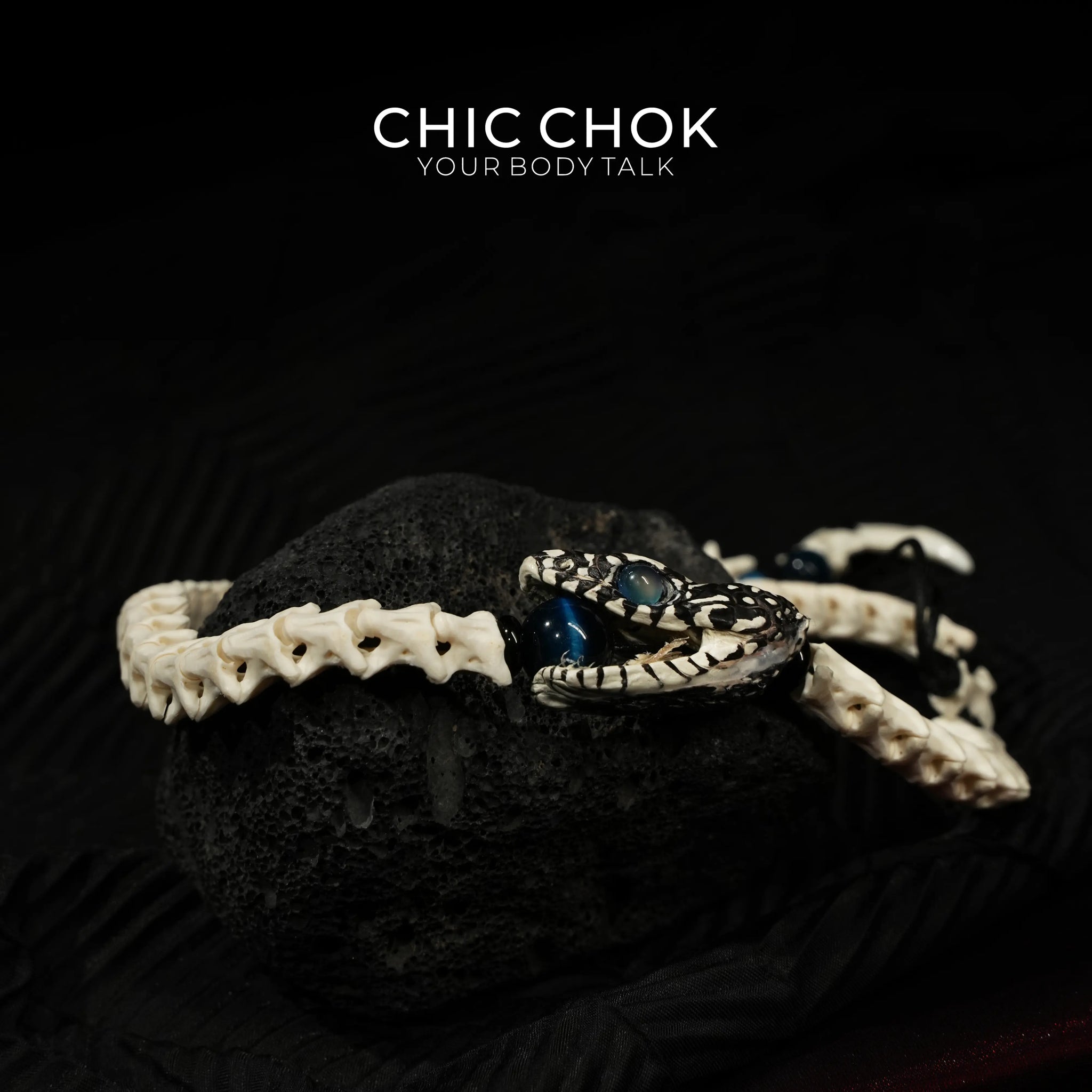 CHIC CHOK Bone Serpent Embracing Sapphire Star