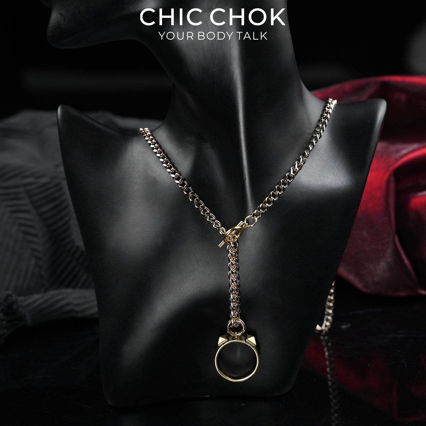 CHICCHOK Original Fingertip Shackle: Interactive Chain Ring - High-Quality Stainless Steel Darkwear Jewelry