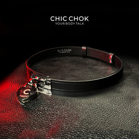 CHICCHOK [The Minimalism] - Classic Front Closure Customize Non-adjustable Fashion Choker(With a love lock)