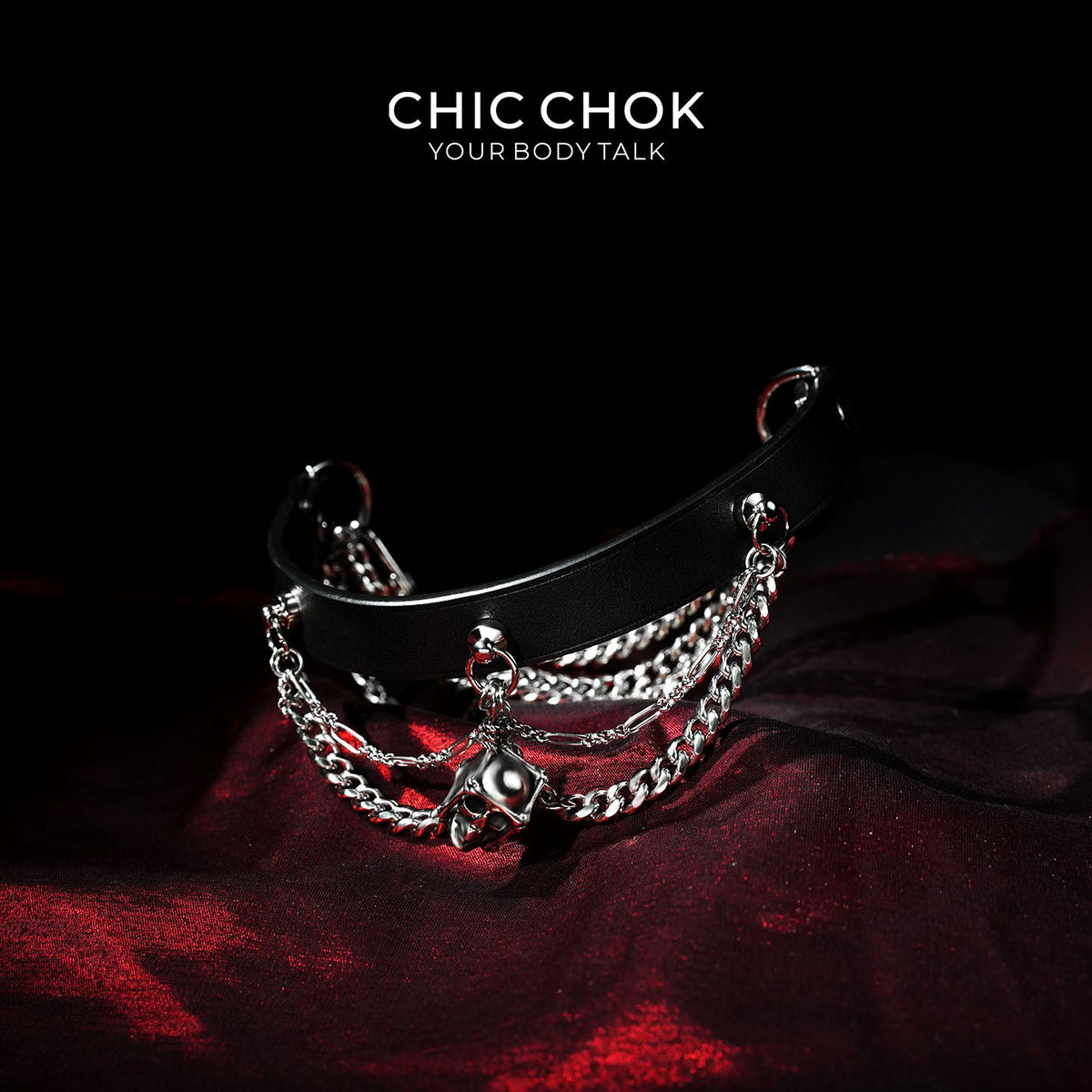 Rebel in Chains Leather Necklace