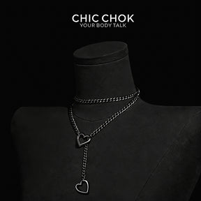 CHICCHOK [MeowChain] Heart O-ring Cuban chain necklace