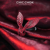 CHICCHOK Crimson Viper Rabbit Ring | Genuine Burgundy Snakeskin Statement Ring | Vampire Goth Leather Jewelry