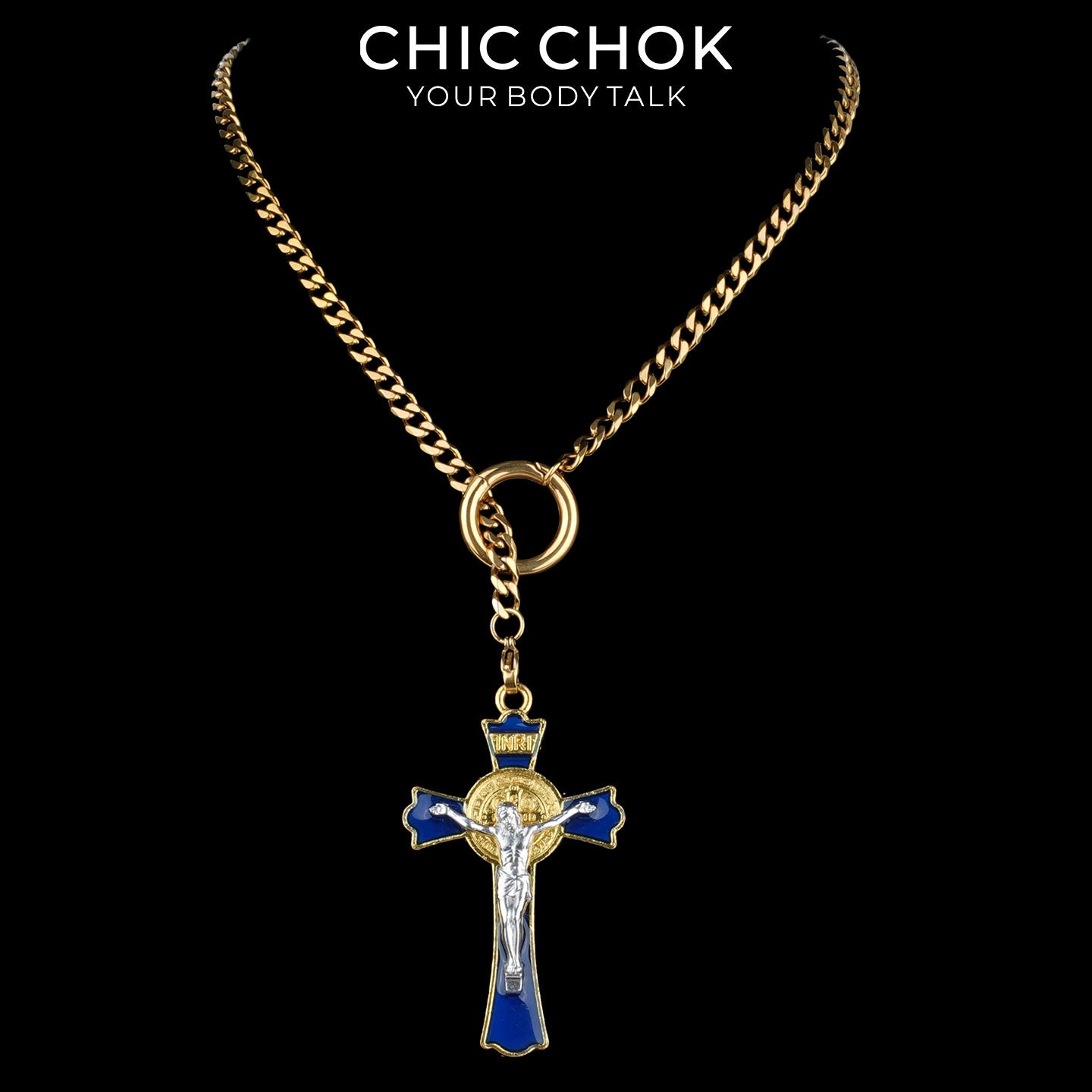 Kalung Y-Lariat Bintang Emas CHICCHOK | Rantai Kuba Baja Tahan Karat Berlapis Emas 18K | Perhiasan Coquette Liontin Hati Emas Hancur Bertekstur Antik