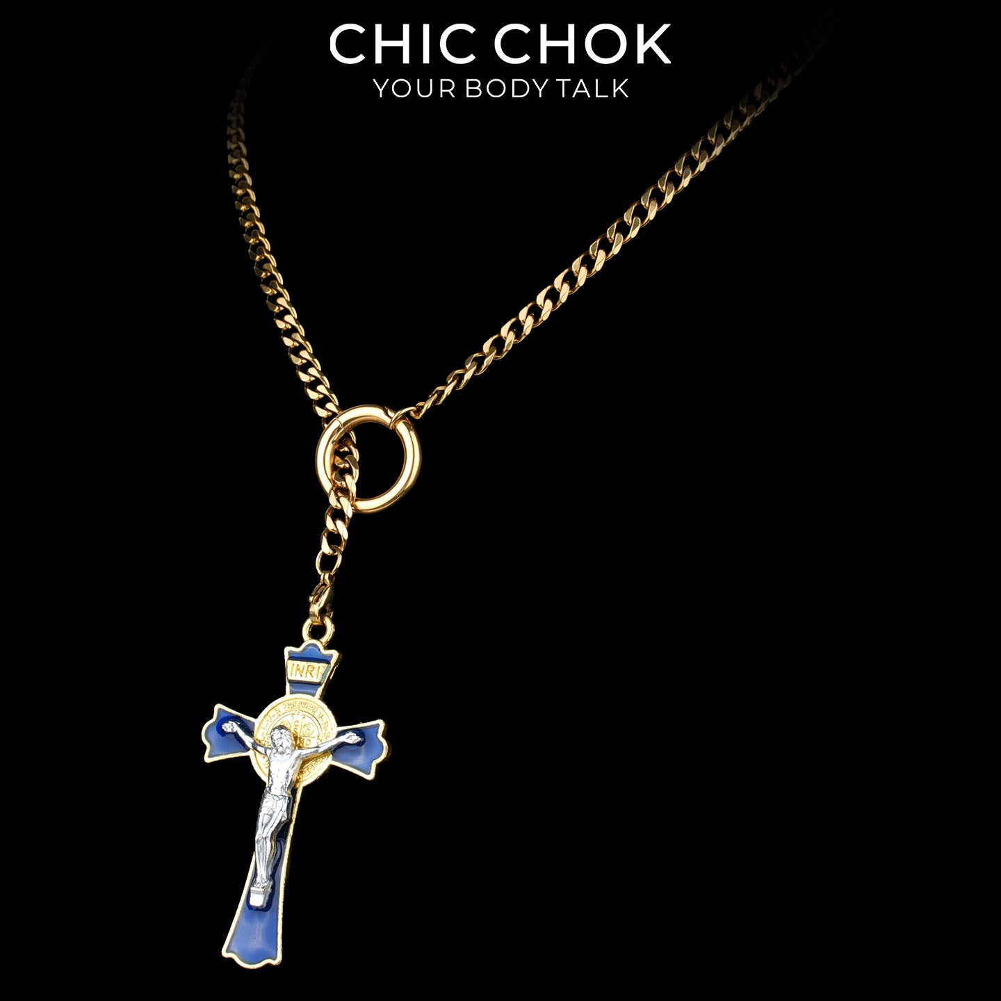 Kalung Y-Lariat Bintang Emas CHICCHOK | Rantai Kuba Baja Tahan Karat Berlapis Emas 18K | Perhiasan Coquette Liontin Hati Emas Hancur Bertekstur Antik