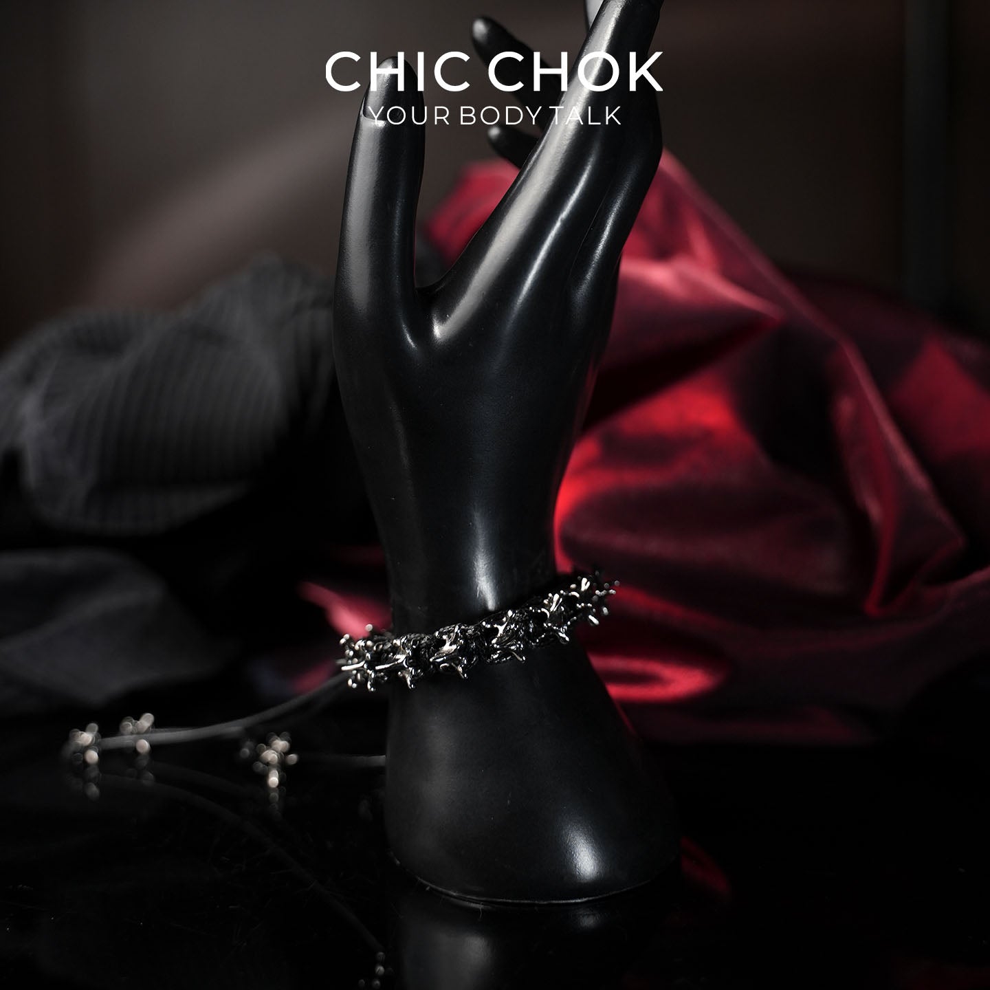 CHICCHOK Inverse Bone Restraint | Spine Bone Braided Bracelet | Gothic Bionic Wristband