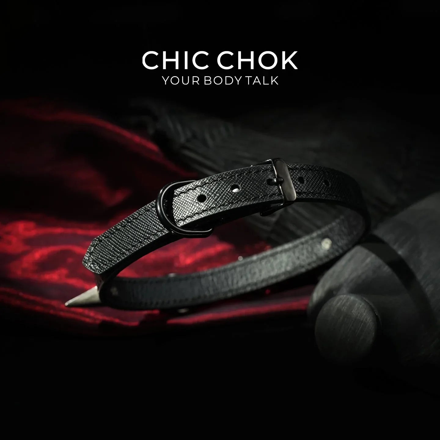 CHIC CHOK Spiked Ring Hardware Vegan Leather Choker – Edgy Goth Punk Industrial Statement Accessory - CHICCHOK - Choker