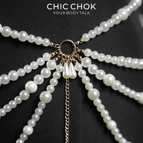CHICCHOK Parisian Nocturne | Layered Pearl Waist Chain | Vintage Gothic Belly Harness