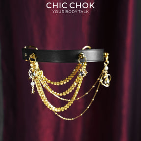 CHICCHOK Solar Orbit Tarot Leather Choker | Gothic Sun God Amethyst Pendant Collar | Luxury Steampunk Celestial Planetary Tassel Jewelry