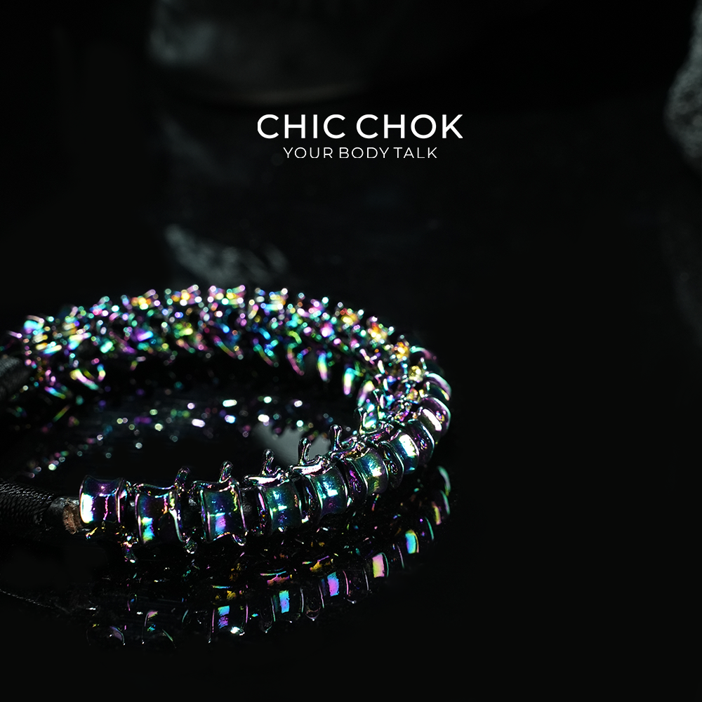 [CHICCHOK] Dragon Themed Bracelet – Stylish Bone Design, A Fusion of Steel and Leather(Dazzling Colors)