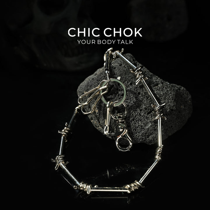 CHICCHOK [Steel Thorns] Heavy Metal Punk Pants Chain