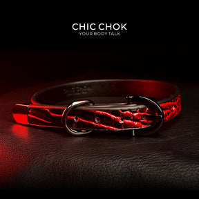 CHICCHOK [Flaming lilith]  Gothic style, punk style, fashionable leather choker