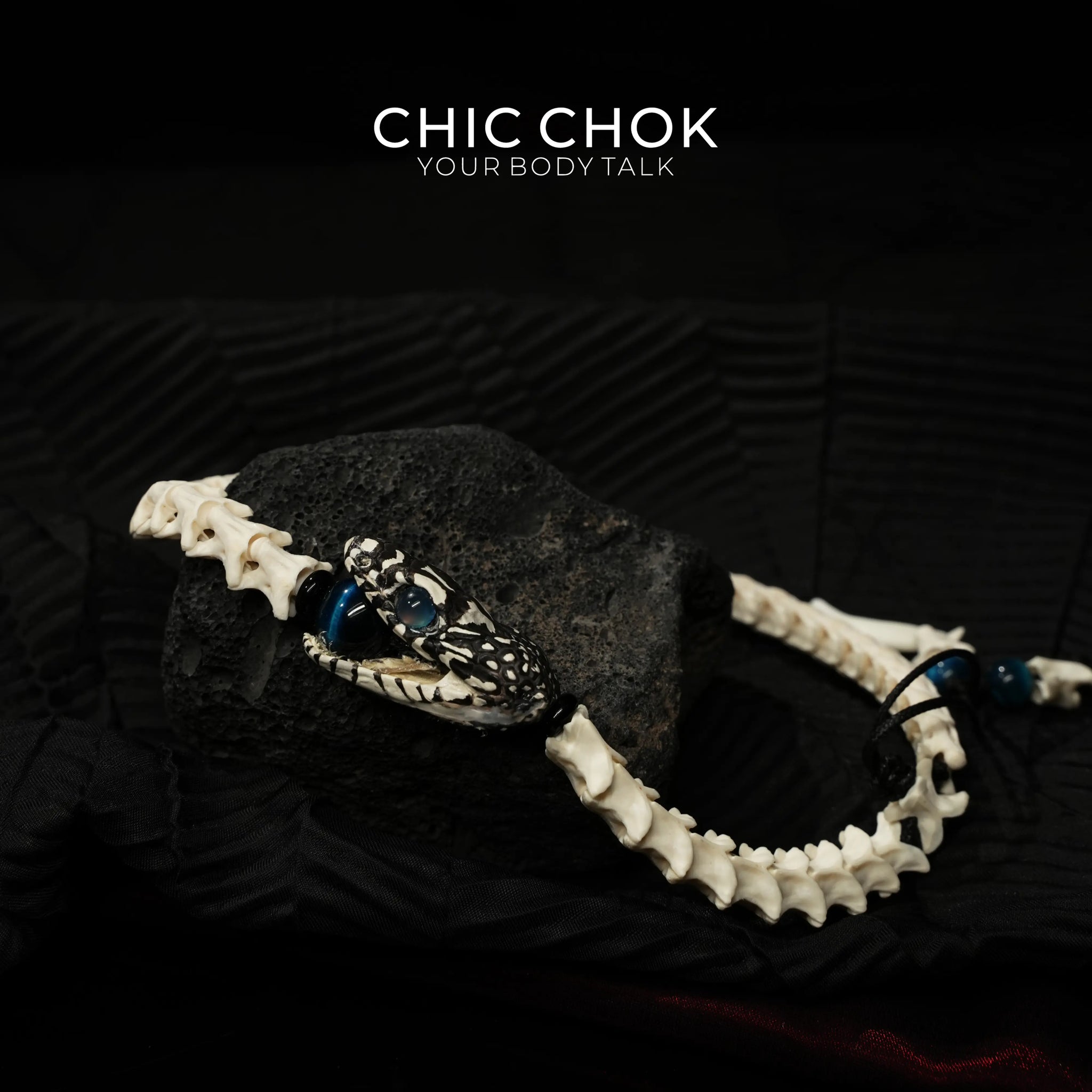 CHIC CHOK Bone Serpent Embracing Sapphire Star