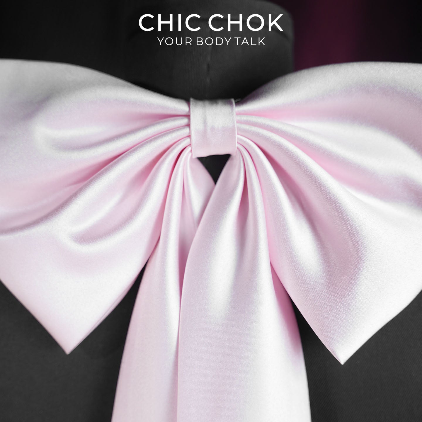 CHICCHOK Satin Bow Bone Covenant Choker | Coquette Pink Genuine Leather Collar | Gothic Rhinestone Paved Bone Charm Oversized Silk Bowknot Necklace for Sensitive Skin