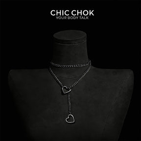 CHICCHOK [MeowChain] Heart O-ring Cuban chain necklace