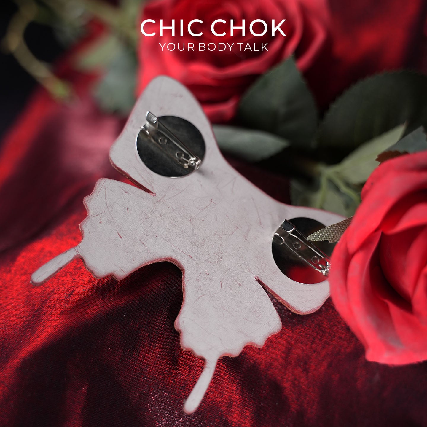 Liontin Kulit CHICCHOK Occult Psych-Butterfly | Pin Bros Mata Kaca Gotik | Charm Tas Cyber Punk Taksidermi Creepy Cute