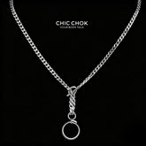 CHICCHOK "Lunar Shackle" Stainless Steel Ring Y-Necklace | Gothic OT Toggle Clasp Star & Moon Pendant Drop Chain | Dark Grunge Y2K Streetwear Jewelry
