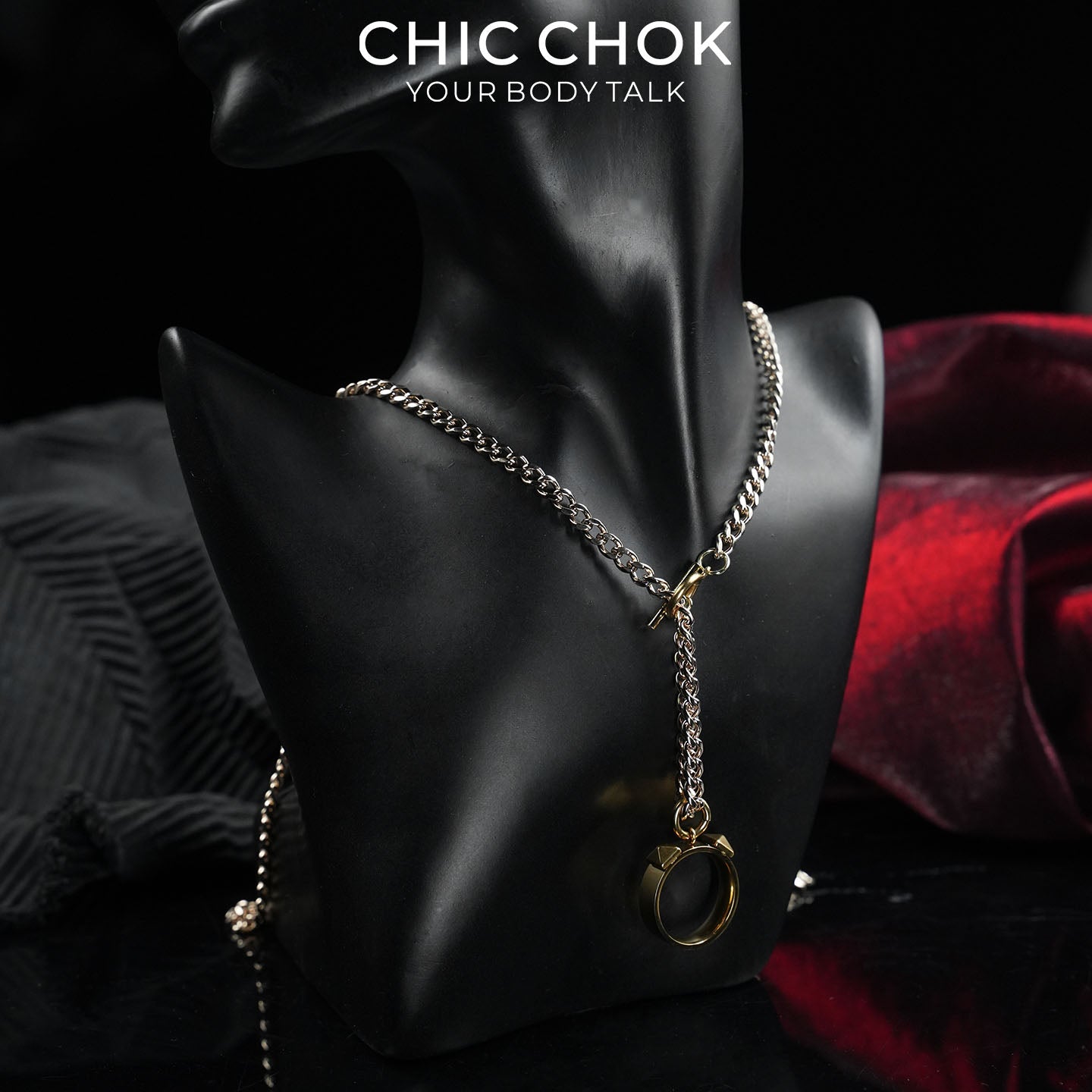 CHICCHOK Original Fingertip Shackle: Interactive Chain Ring - High-Quality Stainless Steel Darkwear Jewelry