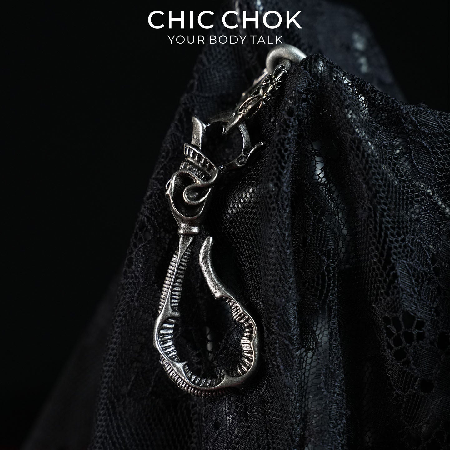 CHICCHOK Barren Bone Hook Heavy Pant Chain | Gothic Skull Cross Wallet Chain | Industrial Punk Wasteland Techwear Jewelry