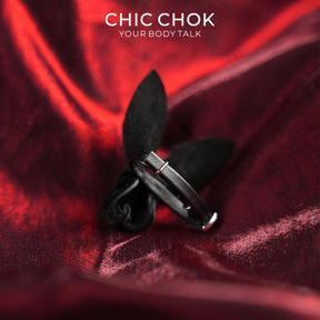 CHICCHOK Crimson Viper Rabbit Ring | Genuine Burgundy Snakeskin Statement Ring | Vampire Goth Leather Jewelry
