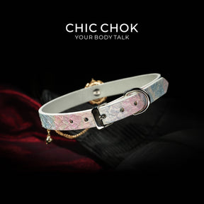 CHIC CHOK Rose crystal flower necklace – dazzling leather choker, Baroque punk style jewelry